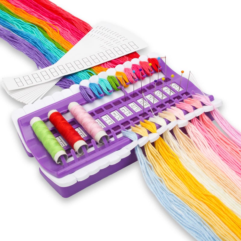 Boyistar Floss Organizer Embroidery 30  50 Position Boyistar Embroidery Thread Organizers Shelf for Cross Stitch Tool Sewing Thread Holder with 15 Cards Embroidery Organizer for Floss Needle 