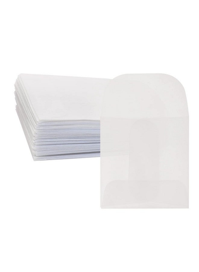 ONLYKXY 60Pcs White Translucent Paper Envelope Bag Mini Butter Paper Pouches Clear Glassine Gift Small Bag For Jewelry Ring Tag Photo Necklace Stud Earrings Accessories (4X4Cm/1.57X1.57Inch) - Image 1