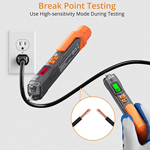 Neoteck Voltage Tester/Non Contact Voltage Tester 12-1000V/48-1000V Adjustable Sensitivity AC Voltage Detector Tester Pen Live/Null Wire Tester with LCD Display Buzzer Alarm Wire Breakpoint Finder - Image 4