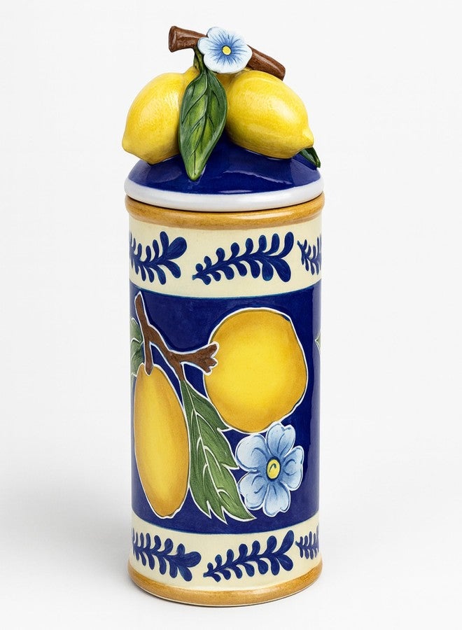 Bluesky Blue Sky Ceramic 17499 Lemon Canister, Small, Multicolor - Image 1