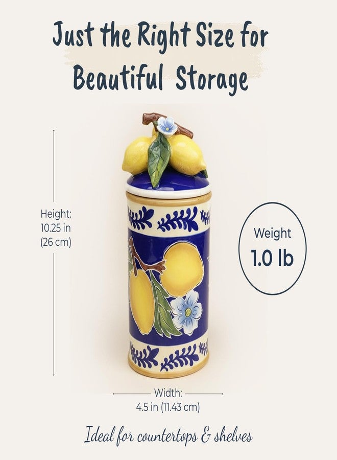 Bluesky Blue Sky Ceramic 17499 Lemon Canister, Small, Multicolor - Image 5