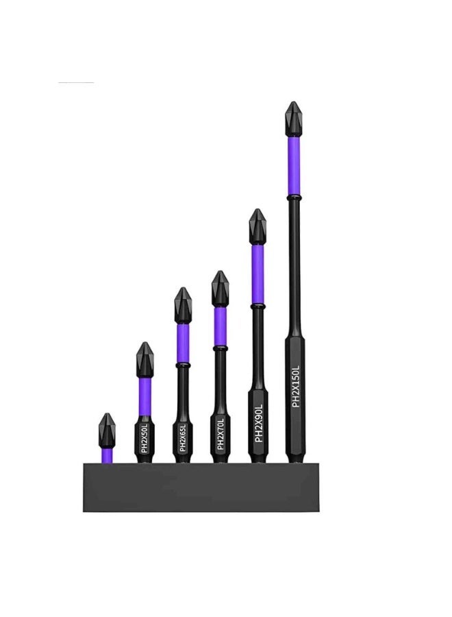 Chabeia Magnetic Non-Slip Drill Bit - 6-Piece Portable Robust Magnetic Bit Set, Shockproof D1 Impact Driver Bit Set, Phillips Magnetic Head with Storage Base for Electric Screwdrivers - Image 2