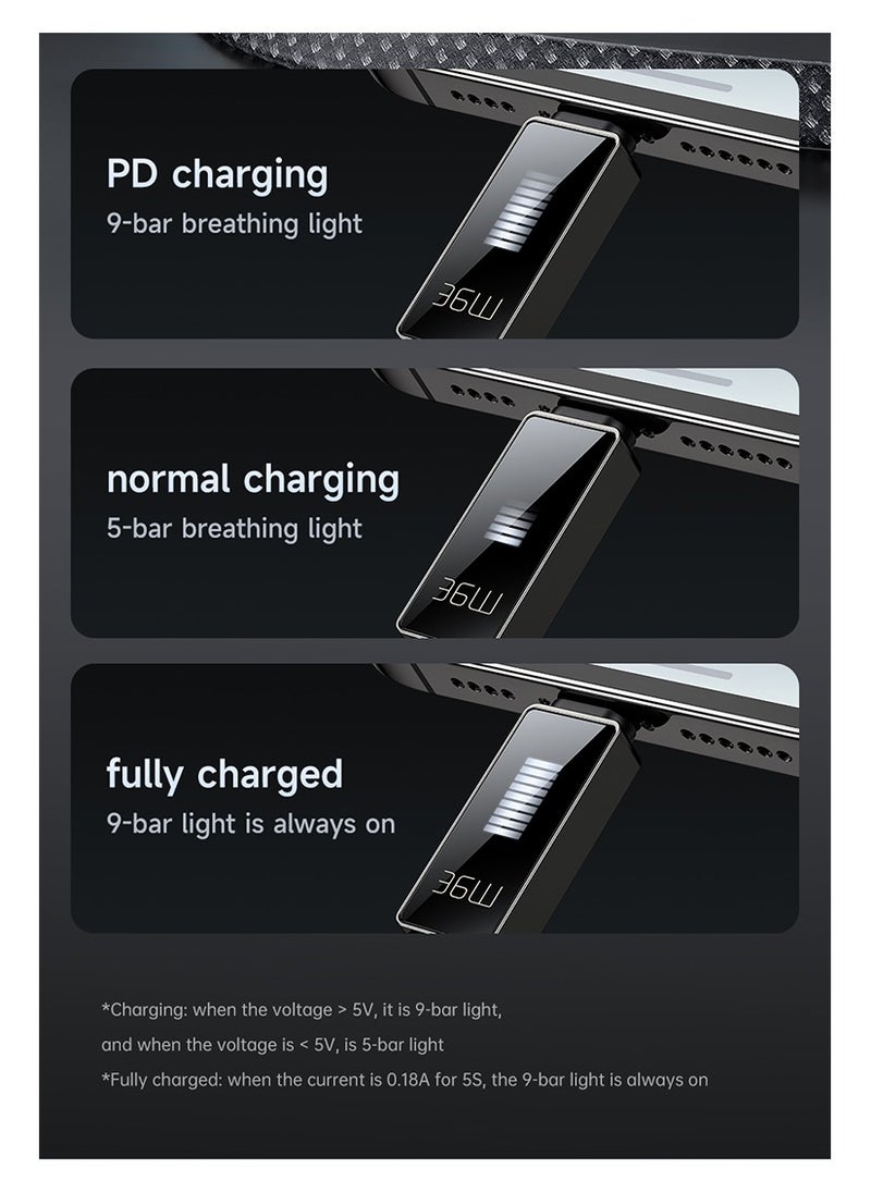 Mcdodo - LED Rhythm PD36W Type-C to Lightning Data Cable - Image 1