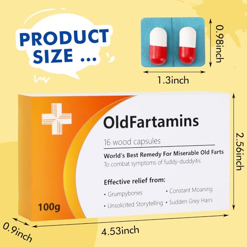 JULEASEL Funny Prank Pill Box 50th 60th 70th Birthday Gifts for Him Funny Birthday Gifts for Men Novelty Joke Gifts for Father Gag Pill Gifts for Men Christmas Gag Gifts OldFartamins - Image 5