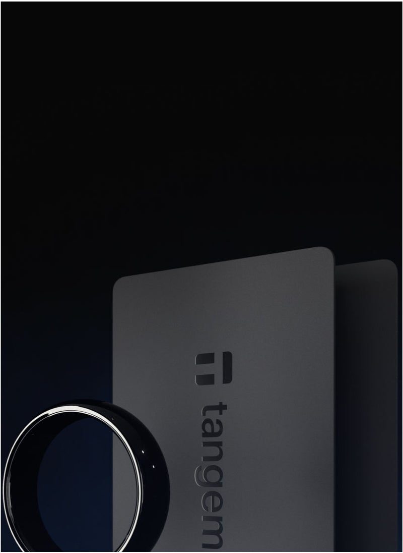tangem Tangem Crypto Hardware Wallet Ring Size 8 [1 Ring & 2 Cards] - Black  - Image 2