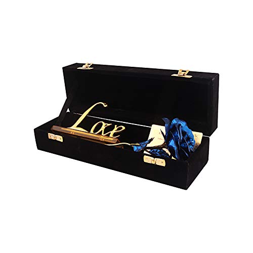 Lavanaya Silver Artificial Rose Box (Blue And Gold, 1 Piece) - Image 3