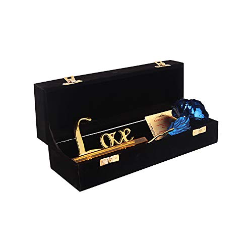 Lavanaya Silver Artificial Rose Box (Blue And Gold, 1 Piece) - Image 4