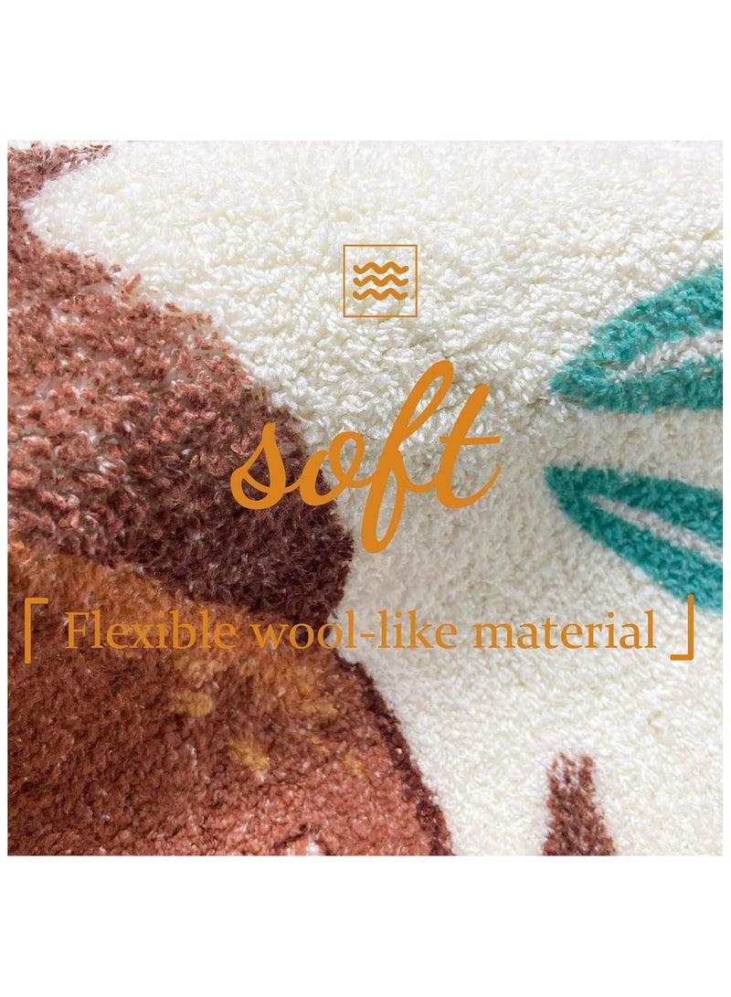 يلا جوي سجادة دائرية للأطفال برسوم كرتونية وحيوانات سجادة ناعمة مستديرة لغرفة النوم سجادة لغرفة المعيشة للأطفال غير قابلة للانزلاق سجادة لغرفة اللعب للأولاد والبنات قطر - Image 2