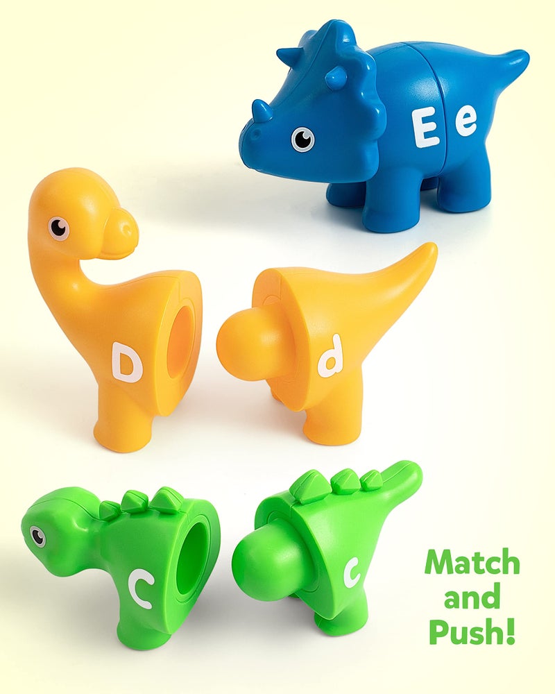 Coogam Matching Letters Fine Motor Toy, 26 PCS Double-Sided ABC Dinosaur Alphabet Match Game with Uppercase Lowercase, Preschool Educational Montessori Learning Toys for Toddlers - Image 3