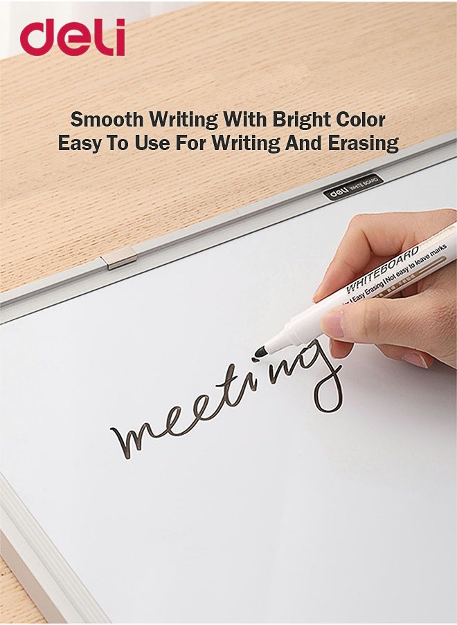 Deli 2-Piece Whiteboard Marker Set with Eraser and Cleaner Writing Supplies for School Home Office  - Image 5
