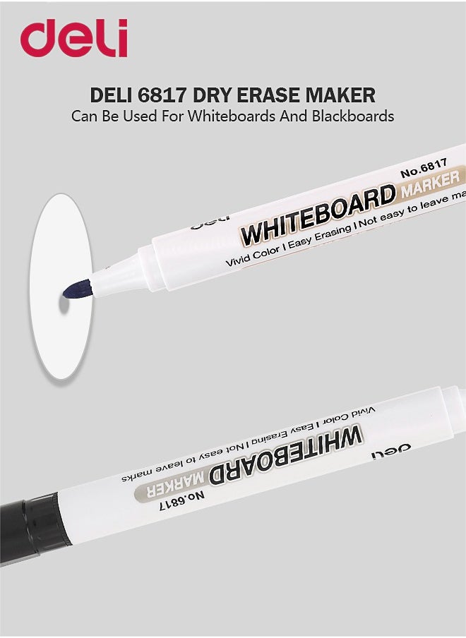 Deli 2-Piece Whiteboard Marker Set with Eraser and Cleaner Writing Supplies for School Home Office  - Image 3