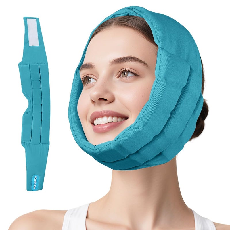 Comfcube Wisdom Teeth Ice Pack Head Wrap 2 Hours Long Lasting Cold Therapy Flexible Snug Fit Jaw Ice Pack for Face Oral Surgery TMJ Teeth Removed Pain Cosmetic Injection