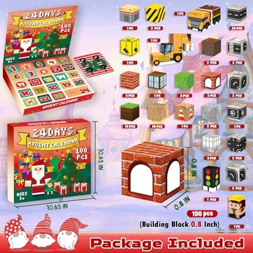 Annexfun Advent Calendar 2025 Magnetic Blocks-100PCS Magnetic Building Blocks, Magnetic Blocks STEM Toddler Kids Toys, Construction Toys for Kids Ages 3+, Christmas Birthday Gifts for Boys & Girls - Image 3