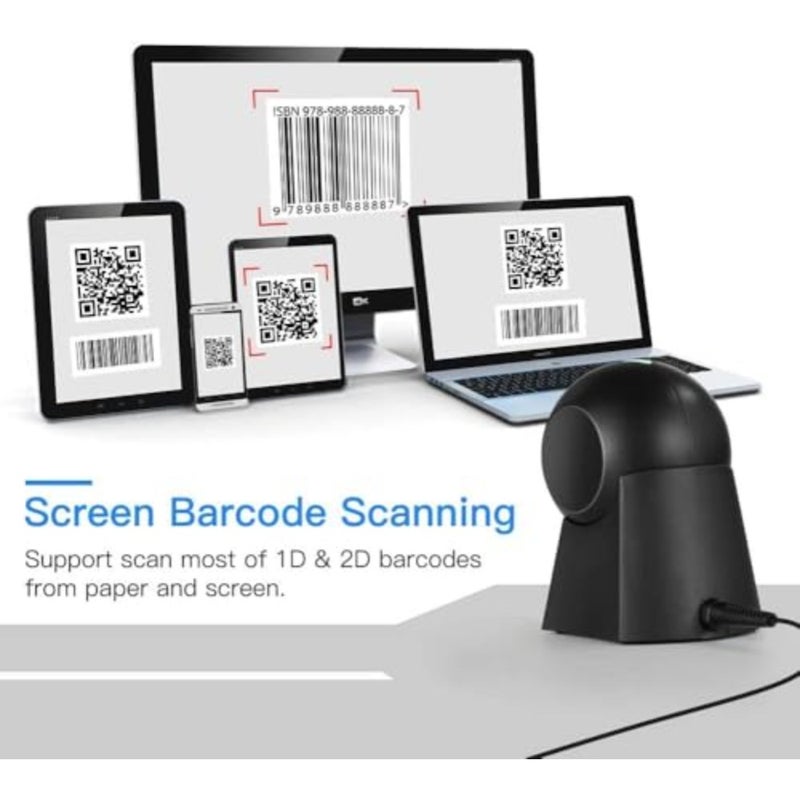 Hands-Free 1D 2D Desktop Barcode Scanner, QR Barcode Reader Support Screen Scanning Platform Scanner for Warehouse, Supermarket, Retail Store, Bookstore Pos System. - Image 5