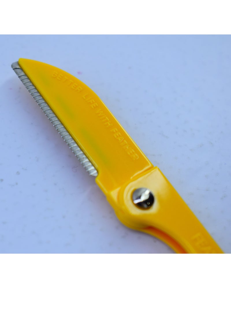 Feather-Flamingo - 9 Pieces Flamingo Ladies Razor For Facial And Body Hair Yellow - Image 1