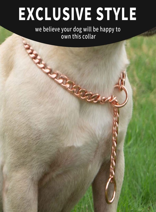 JYHY Stainless Steel P Chock Metal Chain -JYHY Dog Necklace Collars Walking Training Pet Supplies for Small Medium Large Dogs (22", Rose Gold) - Image 4