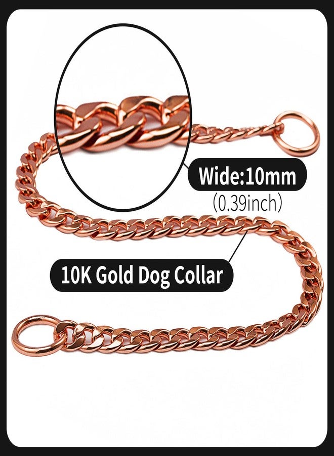 JYHY Stainless Steel P Chock Metal Chain -JYHY Dog Necklace Collars Walking Training Pet Supplies for Small Medium Large Dogs (22", Rose Gold) - Image 2
