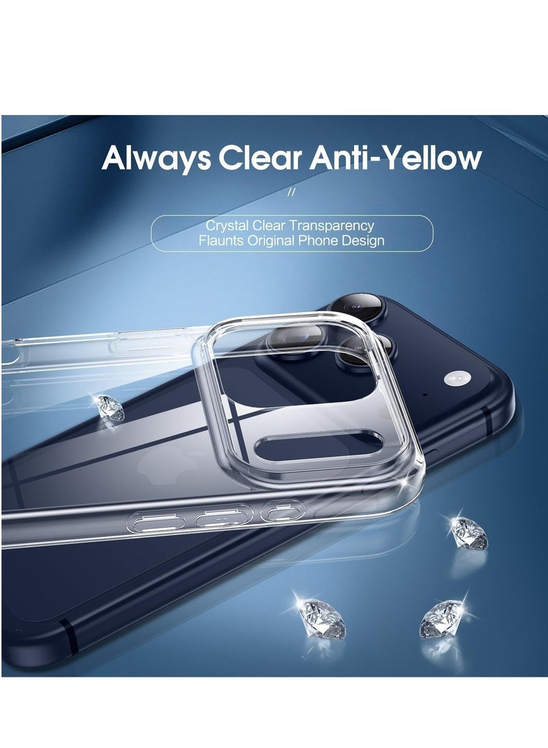 تين تك جراب متوافق مع موبايل ايفون 17 برو ماكس، جراب شفاف من جل البولي يوريثين الحراري الناعم والسيليكون المرن ومضاد للخدش - شفاف - Image 4