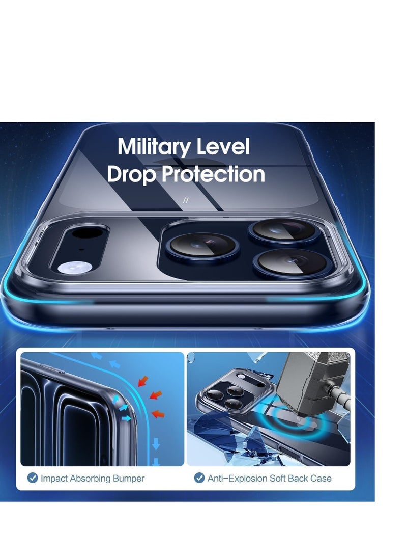 تين تك جراب متوافق مع موبايل ايفون 17 برو ماكس، جراب شفاف من جل البولي يوريثين الحراري الناعم والسيليكون المرن ومضاد للخدش - شفاف - Image 5