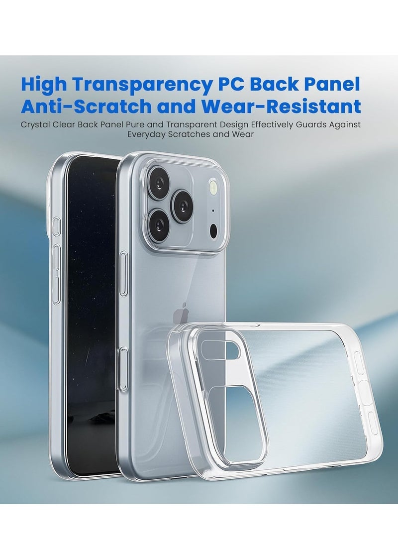 تين تك جراب متوافق مع موبايل ايفون 17 برو ماكس، جراب شفاف من جل البولي يوريثين الحراري الناعم والسيليكون المرن ومضاد للخدش - شفاف - Image 3