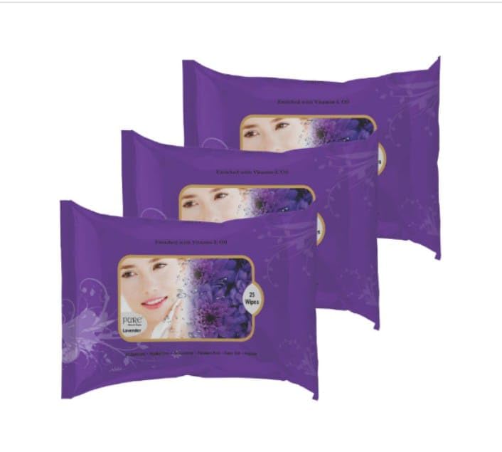 PURE BY OASIS Moisturising Refreshing Soft Facial Wet Wipes Pack of 12 300 Wipes Rose Jasmine Saffron Lavender Lemon Ice Cologne - Image 4