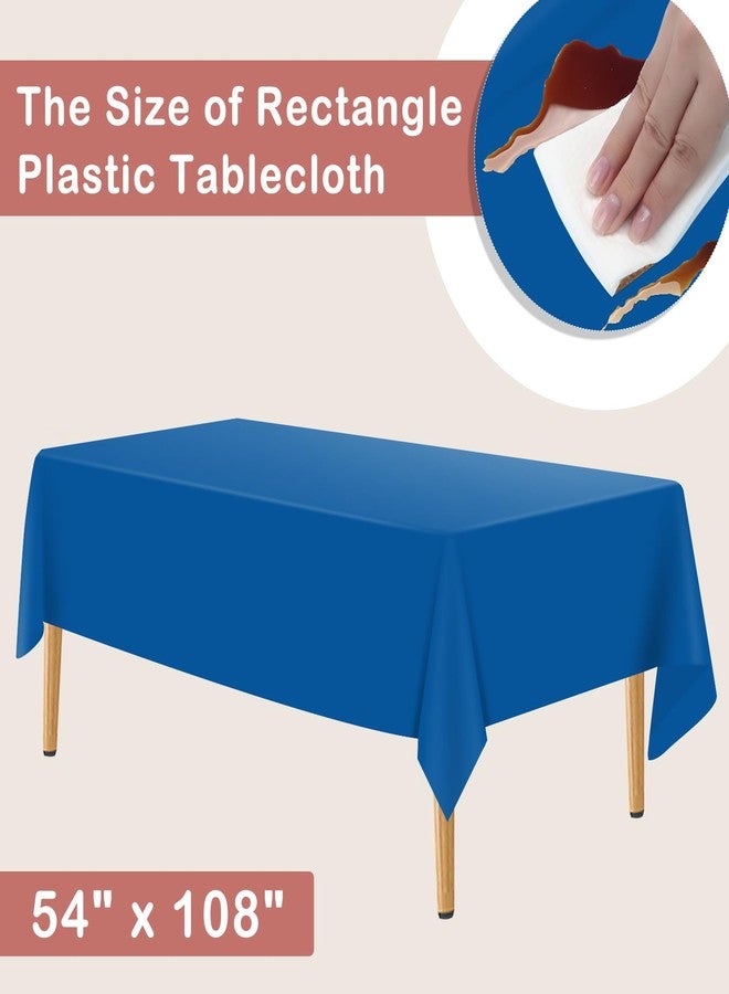 YSYJ Blue 24 Pack Plastic Tablecloth 54 x 108 Inch Rectangle Disposable Table Cloth for Parties Plastic Table Cover Disposable Tablecloths - Image 2