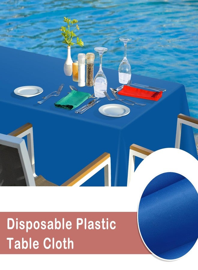 YSYJ Blue 24 Pack Plastic Tablecloth 54 x 108 Inch Rectangle Disposable Table Cloth for Parties Plastic Table Cover Disposable Tablecloths - Image 3