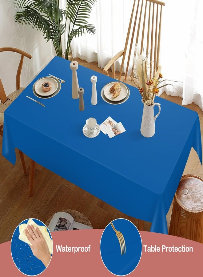 YSYJ Blue 24 Pack Plastic Tablecloth 54 x 108 Inch Rectangle Disposable Table Cloth for Parties Plastic Table Cover Disposable Tablecloths - Image 4