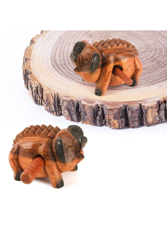GOGHOST Wooden Pig Guiro Rasp Instrument - Percussion Musical Tone Block Craft - Image 5