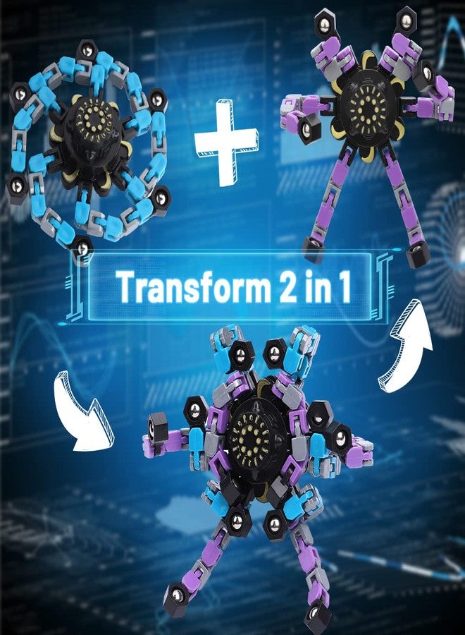 Dilabnba Easter Basket Gifts for Him Teen Boy, 15PCS Fidget Spinner Transformable Chain DIY Robot Toys Party Favor for Teen Girls Boys, Stress Relief Gyro Kids Classroom Prizes - Image 3