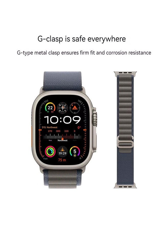 3Pack for AppleWatch Alpine Loop Band 49mm/45mm/44mm Nylon Woven Sport Strap Compatible with iWatch Series 8/Ultra/7/SE/6/5/4/3/2/8 Green/Blue/Navy Blue - Image 4