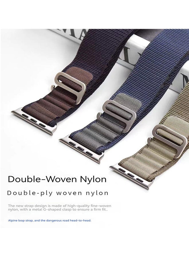 3Pack for AppleWatch Alpine Loop Band 49mm/45mm/44mm Nylon Woven Sport Strap Compatible with iWatch Series 8/Ultra/7/SE/6/5/4/3/2/8 Green/Blue/Navy Blue - Image 2