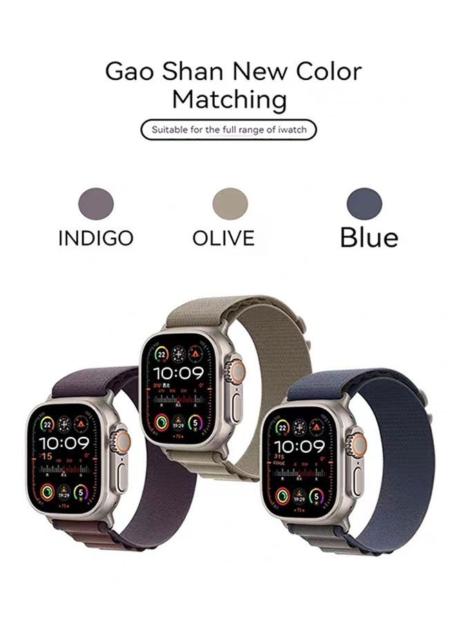 3Pack for AppleWatch Alpine Loop Band 49mm/45mm/44mm Nylon Woven Sport Strap Compatible with iWatch Series 8/Ultra/7/SE/6/5/4/3/2/8 Green/Blue/Navy Blue - Image 3