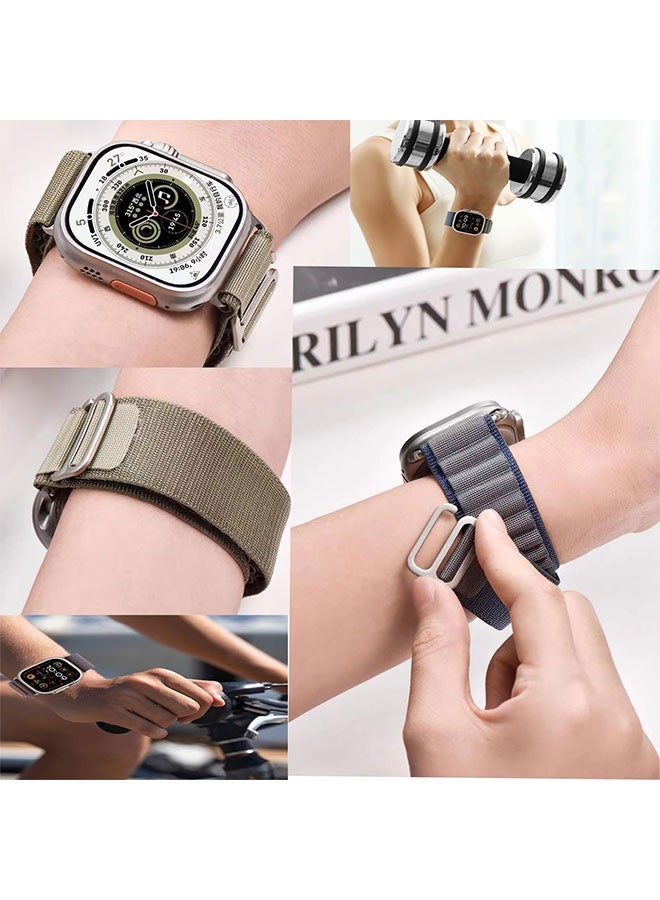 3Pack for AppleWatch Alpine Loop Band 49mm/45mm/44mm Nylon Woven Sport Strap Compatible with iWatch Series 8/Ultra/7/SE/6/5/4/3/2/8 Green/Blue/Navy Blue - Image 5