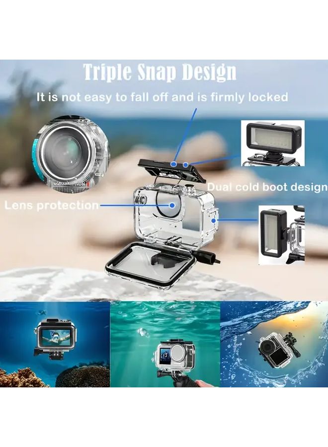 حافظة شفافة مقاومة للماء لـ DJI Osmo Action 3 و4 و5 برو - حماية للغوص العميق - Image 2