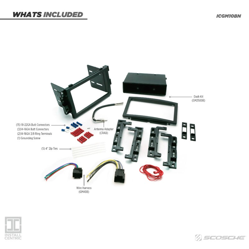 Scosche Install Centric ICGM10BN Compatible with Select GM 2005-16 LAN Double DIN Complete Basic Installation Solution for Installing an Aftermarket Stereo - Image 2