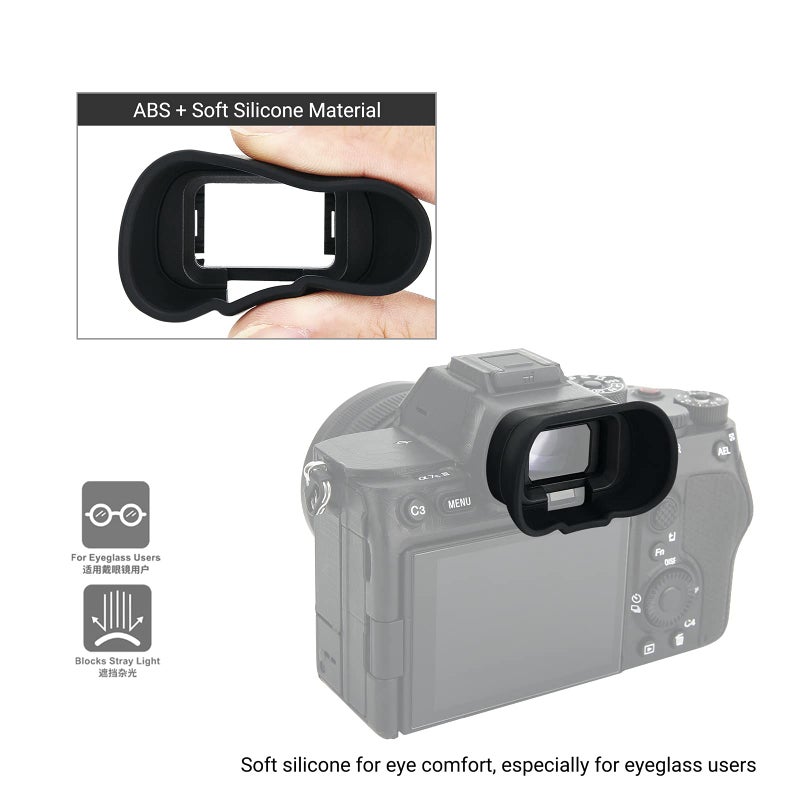 Kiorafoto Soft Silicon Camera Viewfinder Eyecup Eye Cup Eyepiece Replacement for Sony Alpha A7R V A7RV A7R5 A7 IV A7M4 A7IV A9III A1 A7S III A7SIII A7S3 ILCE-7SM3 EVF Eyeshade Protector Replaces Sony FDA-EP19 - Image 5