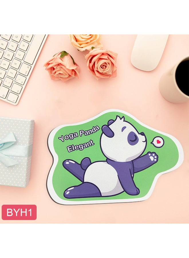 One-piece Special-shaped Mouse Pad Female Cute Mouse Pad Ins High-looking Office Computer Non-slip Silicone Table Mat-Color:3mm Thickness (profiled)-Pattern:BYH1  - Image 1