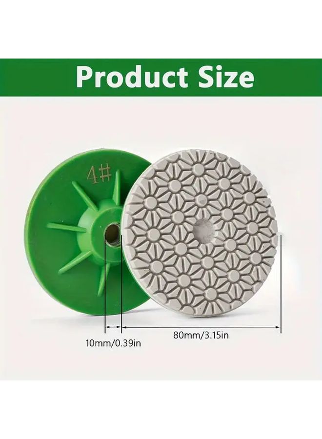 4 Pieces 3 Inch Diamond Grinding Pads With M10 Thread Dry Edge Trimming Discs For Tile Marble Granite Quartz Cutting And Finishing - Image 2