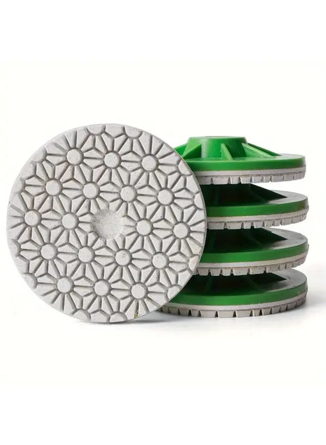 4 Pieces 3 Inch Diamond Grinding Pads With M10 Thread Dry Edge Trimming Discs For Tile Marble Granite Quartz Cutting And Finishing - Image 1