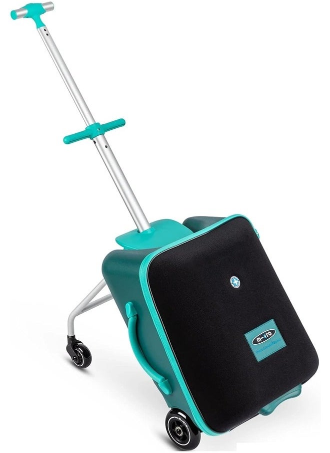 Micro Micro Foldable and Ride-Able Swiss-Designed Luggage Case Carry on for Kids-Forest Green | Ride On Luggage | Child Seat Trolley Suitcase | Trolley Suitcase | Eazy-Foldable and Ride-Able Luggage | Ages 18 Months and Up  - Image 1