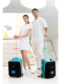 Micro Micro Foldable and Ride-Able Swiss-Designed Luggage Case Carry on for Kids-Forest Green | Ride On Luggage | Child Seat Trolley Suitcase | Trolley Suitcase | Eazy-Foldable and Ride-Able Luggage | Ages 18 Months and Up  - Image 2
