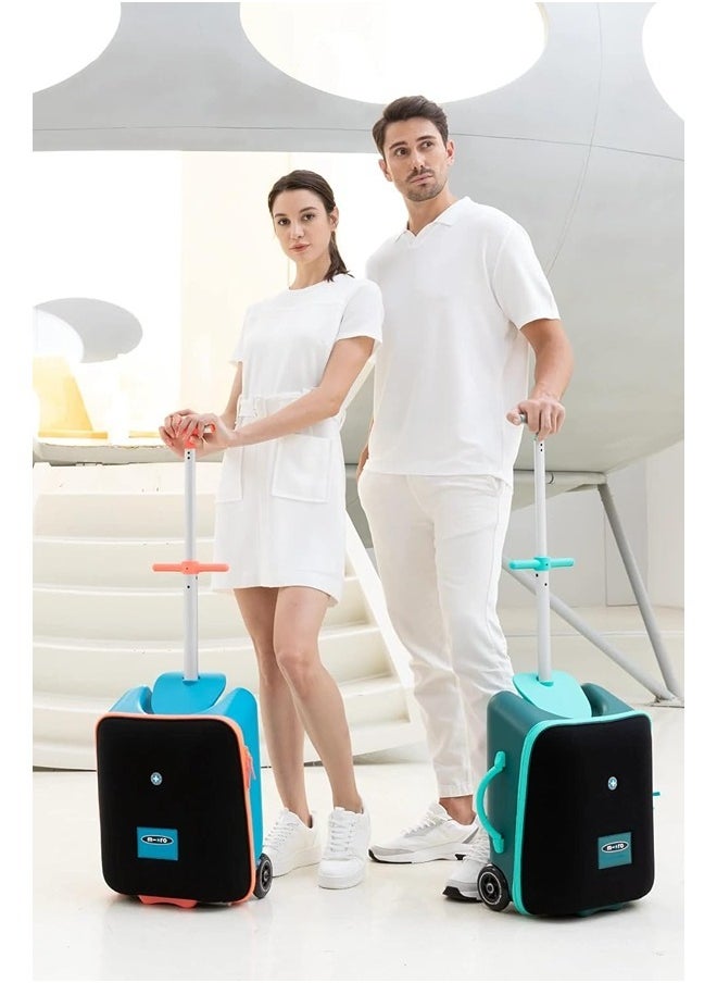 Micro Micro Foldable and Ride-Able Swiss-Designed Luggage Case Carry on for Kids-Forest Green | Ride On Luggage | Child Seat Trolley Suitcase | Trolley Suitcase | Eazy-Foldable and Ride-Able Luggage | Ages 18 Months and Up  - Image 2