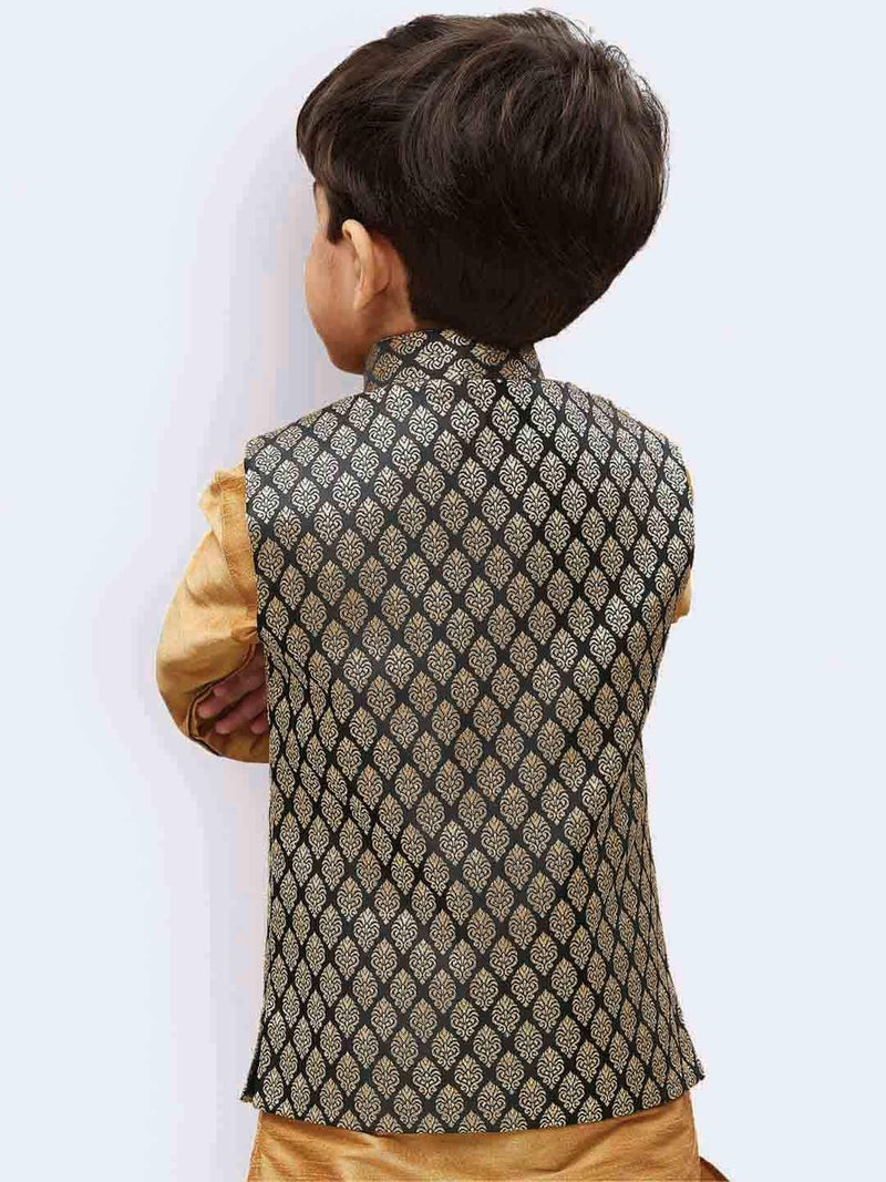 JBN Creation Boy's Silk Blend Nehru Jacket (VASBJBL005_20_Black - Image 5