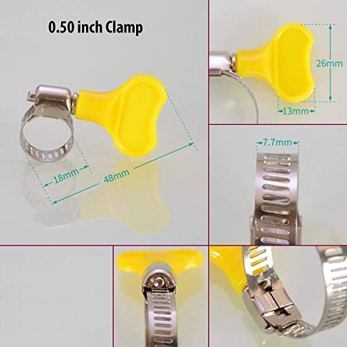 HOKIPO® Adjustable Stainless Steel Hose Clamp Set, Pack of 9 (0.5 Inch,0.75 inch & 1.25 inch) - Image 2