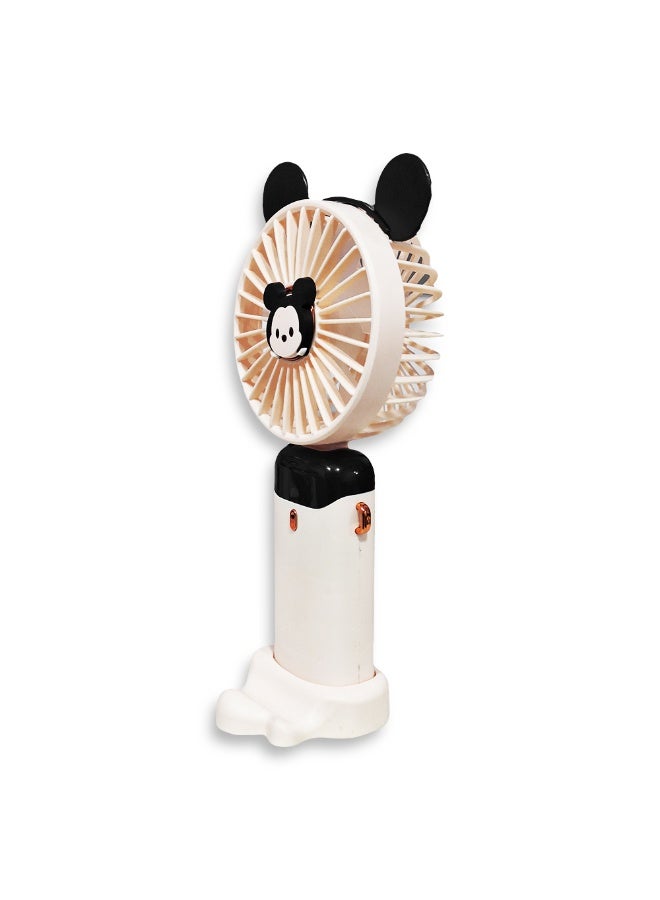 Cute cartoon portable fan, 5 different cooling speeds with LED display showing the speed level, openable head, equipped with a scented disc for refreshing breeze, USB rechargeable for easy use, lightweight and portable design with a lanyard to hang it around the neck, base to fix it on the table, safe material and suitable for children and adults, perfect gift for summer - Image 3