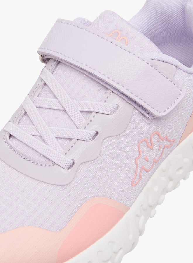 Kappa Girls' Colourblock Sports Shoes with Hook and Loop Closure - Image 4