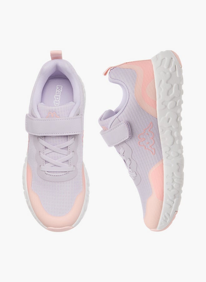 Kappa Girls' Colourblock Sports Shoes with Hook and Loop Closure - Image 1