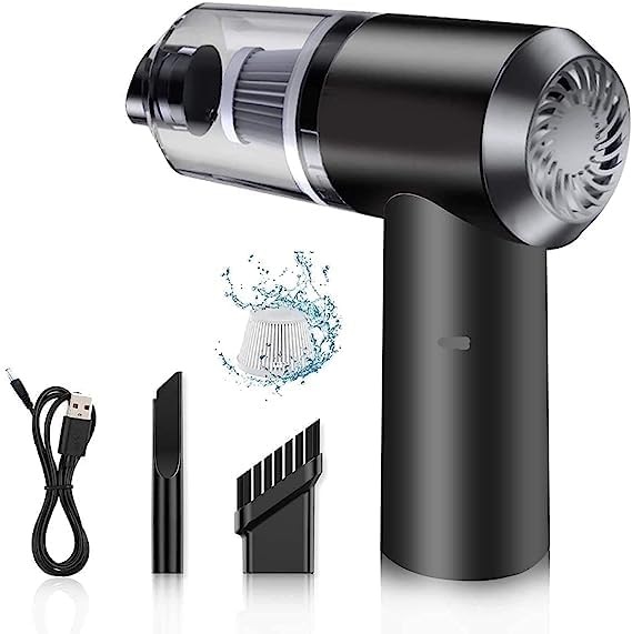 HEER Vacuum Cleaner Dust CollectionLighting 2 in 1 Car Vacuum Cleaner 120W HighPower Handheld Wireless Vacuum Cleaner Home Car Dualuse Portable USB Rechargeable Set of 1 Black - Image 1