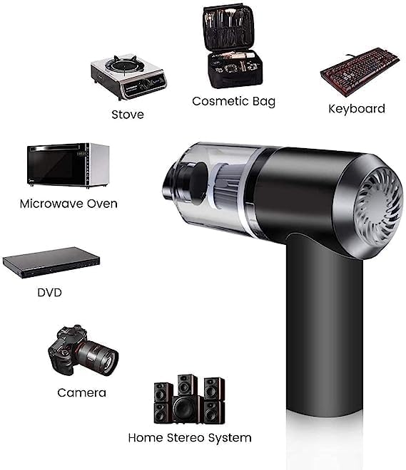HEER Vacuum Cleaner Dust CollectionLighting 2 in 1 Car Vacuum Cleaner 120W HighPower Handheld Wireless Vacuum Cleaner Home Car Dualuse Portable USB Rechargeable Set of 1 Black - Image 5